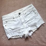 American Eagle  White Denim Shorts Ripped