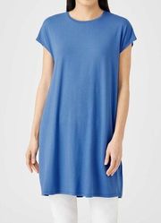 Eileen Fisher Dress Crew Neck Short Boxy Dress in Coast Blue Sz PP (XS P) NWT