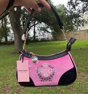 NWT Juicy Couture Juicy Pink Velour Heritage Shoulder Bag 
Viral bag 
LAST ONE