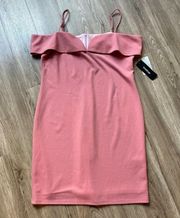 Bebe Pink Off-The-Shoulder Sheath Dress Size 14 NWT