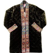 NWT Johnny Was Naomi in Tiger Eye Embroidered Velvet Quilted Kimono XS $390