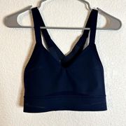 Brooks Drive Interlace Run Bra Navy Womens Size 32 C / D