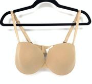Calvin Klein Bra Women's Size 36D Perfect Plunge Balconette Solid Nude