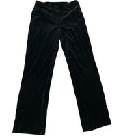 Black Velvet Pants Trousers Straight Leg Stretch 10