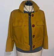 Anthropologie mustard yellow cropped jacket - size large