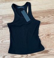 Lioness Black Ribbed Tank Top