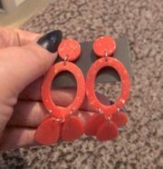 Coral Colored Acrylic Earrings