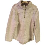 NWT Green Tea Women's 1/4 Zip Pullover Sherpa Sweater Jacket Tan Size 2XL