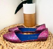 Jeffrey Campbell jelly flats Jelly-Love pointed d'Orsay shoes hot pink glitter