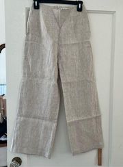 Reformation Beige 100% Linen Pull On Wide Leg Culotte Pant Size 6P NWT