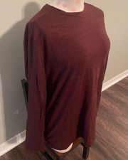 Athletic works Heather garnet long sleeve Tee Sz M