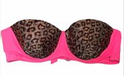 Joe Boxer leopard print strapless bikini top