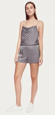 Matilda Silk Short in Black Mini Gingham NWT