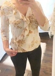 Cami by Newport News size 4 boho floral blouse