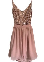 dress large mini blush pink sequins style #ma5299