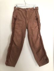 URBAN OUTFITTERS The Roamer Pilcro Brown Straight Leg High Rise Braided Pants