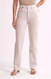 Abercrombie & Fitch Jeans Curve Love 90s Straight ultra hi rise off white 14 32