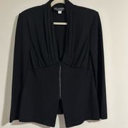 St. John Evening vintage knit black rhinestone zip cardigan blazer