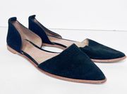 Madewell Arielle d’Orsay Flat Pointed Black Suede Shoes Size 8 Women’s