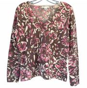 Sarah Spencer Floral Angora & Lambs wool Sweater Size Large