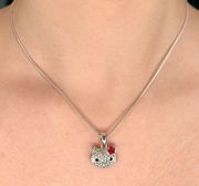 Sterling Silver Moissanite and Zircon Gemstone Necklace