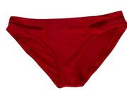 Zaful  Women's Swimsuit Bikini Bottoms Sz 6 Red Cutout