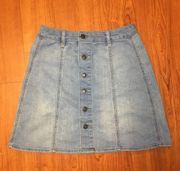 MOSSIMO Button Down Blue Denim Jean Skirt Size 4