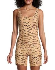 WEWOREWHAT Scoopneck Tigerprint Bodysuit Sz Medium