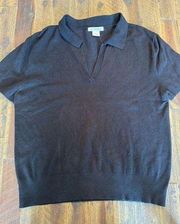 Erik Stewart silk blend knit sweater polo size xl