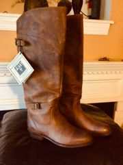 Dorado Distress Brown Leather Riding Boot. NWT