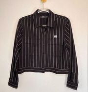 Obey Lightweight Striped Shirt Jacket Size S