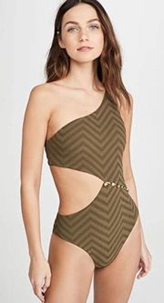 New. Red Carter Asymmetric green swimsuit. MSRP $162. Large