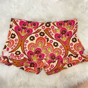 Judith March Retro 70’s Style Psychedelic Flower Power Shorts M