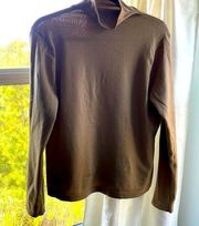 346 Brooks Brothers closet staple. Camel cowl neck sweater in size large.