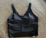 Black V Cut Crop Top