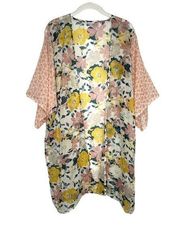 Sonoma Floral Kimono Coverup Pastel Light‎ Color Floral Print OSFM