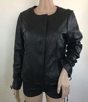 ECRU Black Lambskin Leather Jacket M