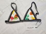 Ellejay MARA Stitched Triangle Tropical Fruit Bikini Top Size XS