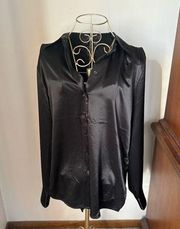 NWT Rachel Zoe black button down top S