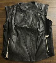 Bebe leather moto vest L