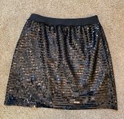 Black Sequin  Mini Skirt