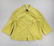 Requirements Womens Jacket Size M Chartreuse Swing Corduroy 3/4 Sleeve 3-Buttons
