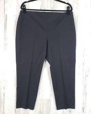 Adrienne Vittadini Side-Zip Cropped Slim Fit Flat Front Dress Pants Size 14