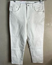 NWT Ella Moss High Waist Slim Straight White Ankle Denim Jeans