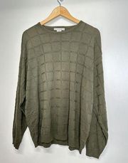 Geoffrey Beene Sweater Womens Olive Green XL Long Sleeve