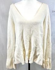 off white V-neck bar back knit sweater size 1X/2X NWT