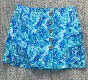 Lilly Pulitzer Blue and green printed  mini skort