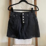 NWOT  from Urban Outfitters distressed black denim mini skirt