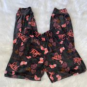 Charlotte Russe Pink and Gray Velvet Pajama Joggers