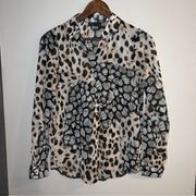 ASOS DESIGN Women’s Animal Print Button Down Blouse Size 2